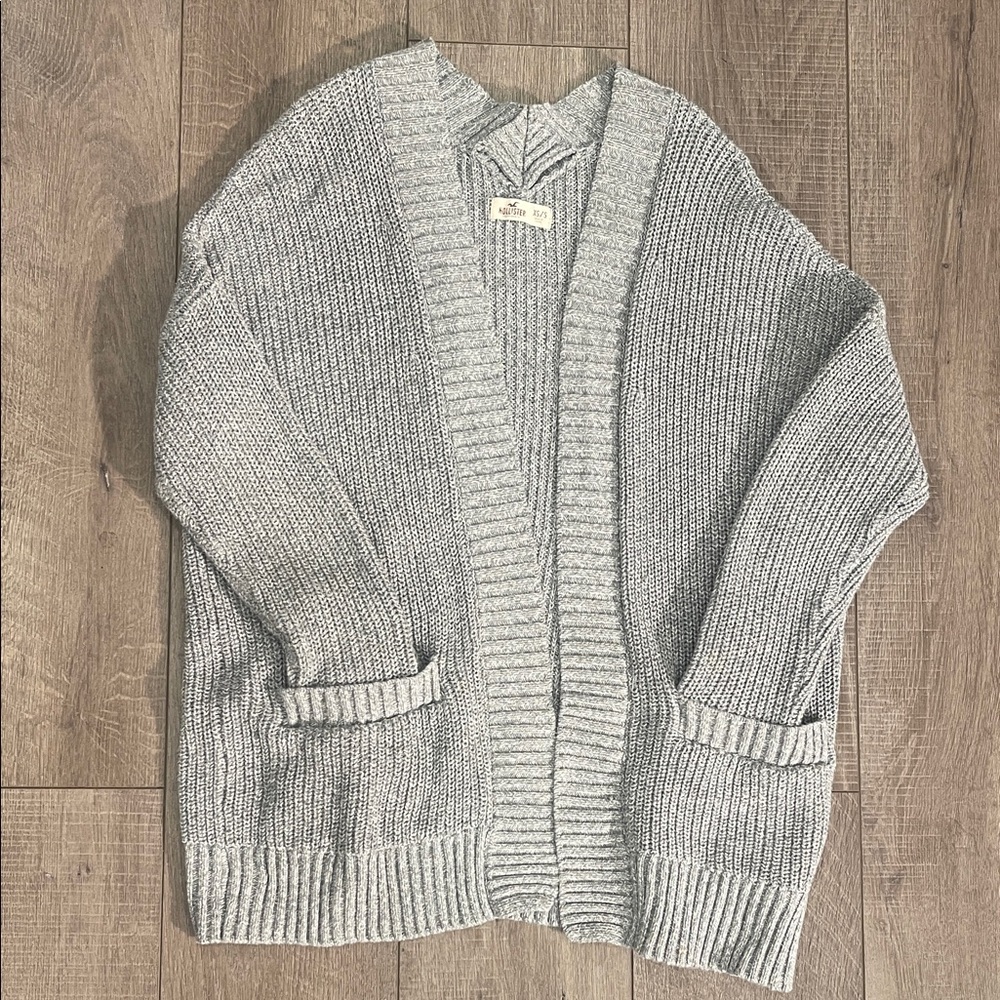 Hollister Light Gray KnittedWomen's Cardigan Sweater Size XS